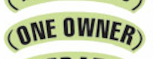 Arch Slogan Window Sticker - One Owner - Fluorescent Green & Black - Qty. 12